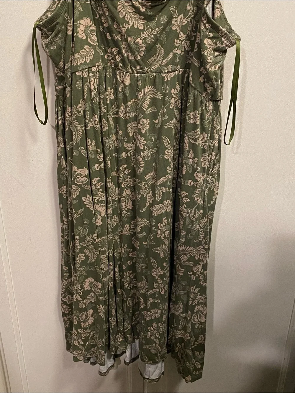 torrid olive & Cream floral Knit maxi dress